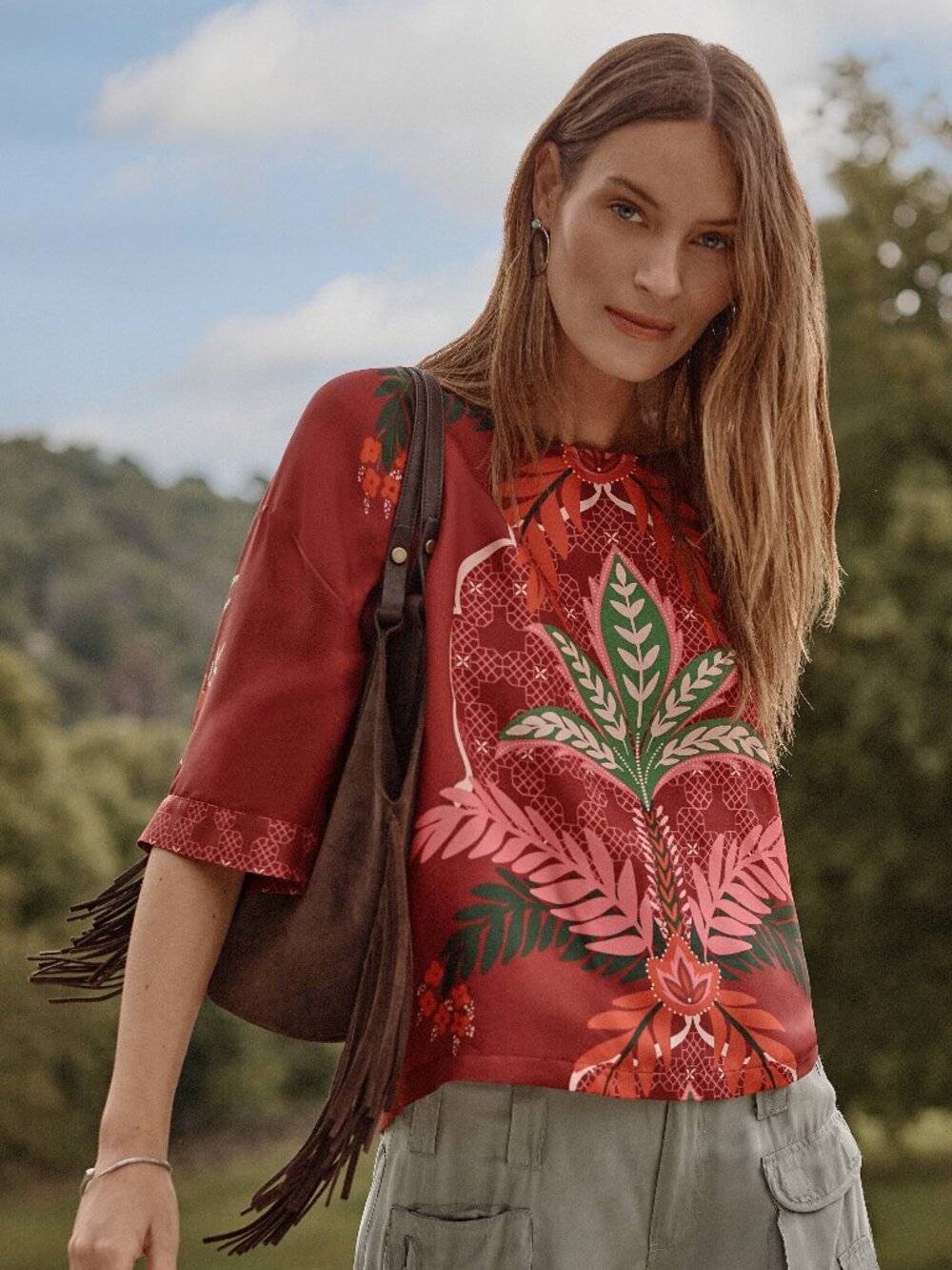 Johnny Was Arden Oversized Blouse, Multicolor, L